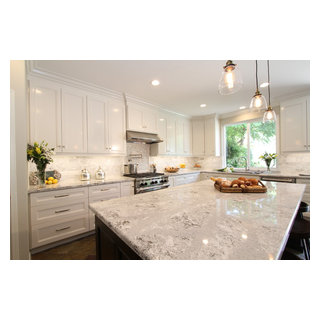 Irvine: White Kitchen with Built-in Desk - Kitchen - Orange County - by ...