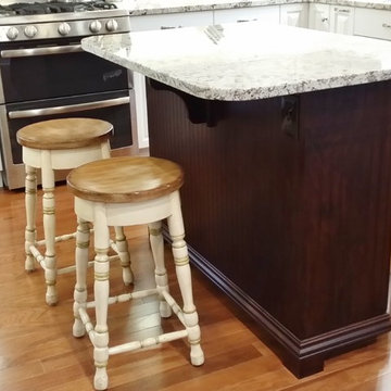 Island with stools