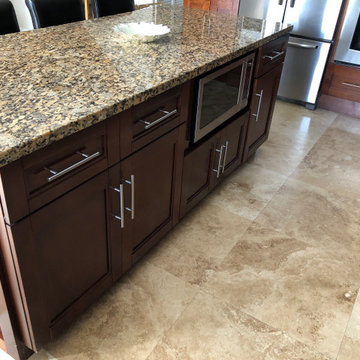 Island with Under Counter Microwave