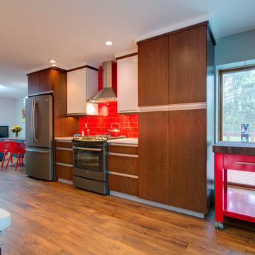 It's all in the Details: 2 tone crown, red tile and butcher block