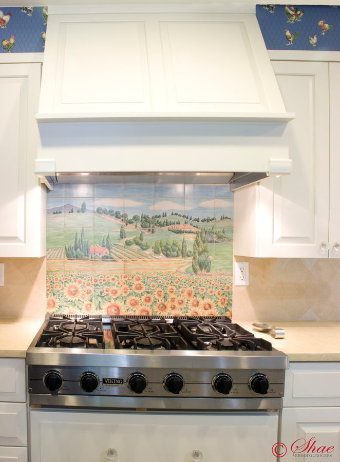 Italian Backsplash with Stove