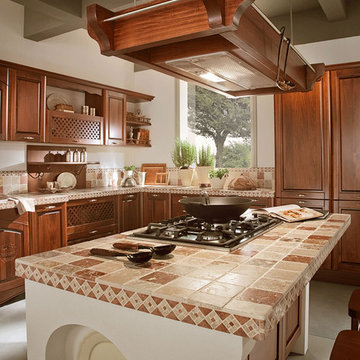 Italian Kitchen Cabinet Organization and Close-up Images