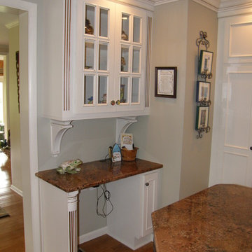 Ivory Cabinets with Bordeax Granite Top