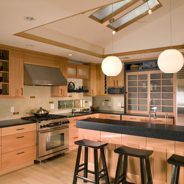 Japanese Style Kitchen with Skylights