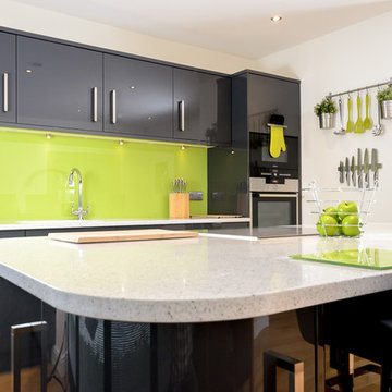 Jazz up your grey gloss kitchen with a zesty twist of lime