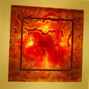 JOY - red glass flush mount ceiling lighting
