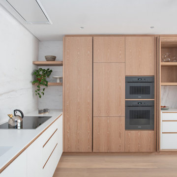 JT Classic in Corian | JT Original in Veneer | West Brompton Bespoke Kitchen