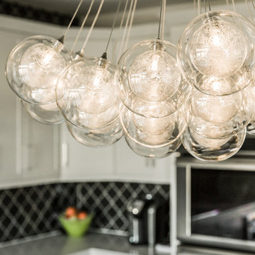 KADUR | Custom Blown Glass Chandelier | Contemporary Kitchen Cluster Light