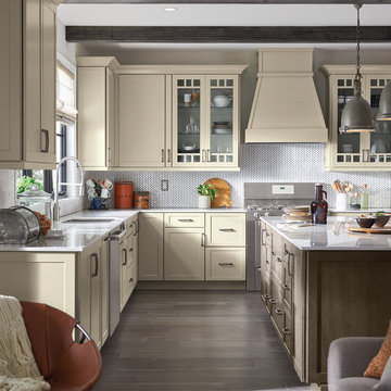Kemper Cabinets: Transitional Kitchen with Off-White Shaker Cabinets