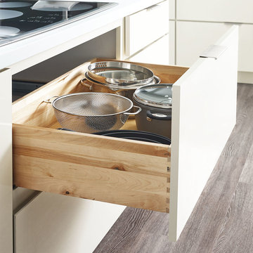 Kemper Cabinets: Two-Drawer Base Cabinet with Scooped Drawer
