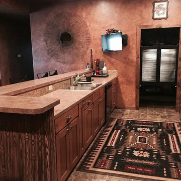 Kennewick Southwest Rustic Contemporary Basement Entertainment Kitchen