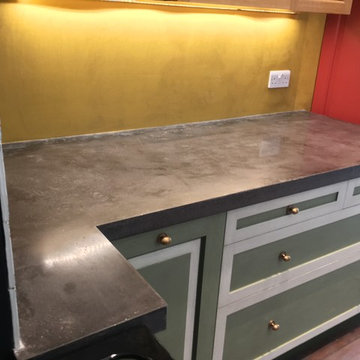 Kensal Green Seamless Polished Concrete worktop with integral concrete sink