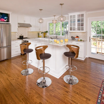 Kitchen and First Floor Renovations to a 1960's Split Level Ranch.