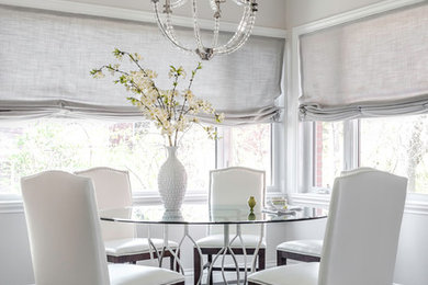 Inspiration for a timeless porcelain tile dining room remodel in Montreal