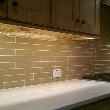 Kitchen Back Splash - Subway 2" x 8" Olive Crackle