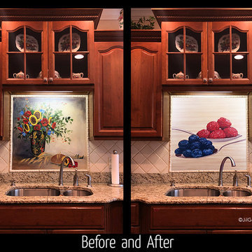 Kitchen Backsplash Before and After