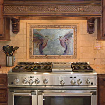 Kitchen Backsplash Tile -Artisan stone carving