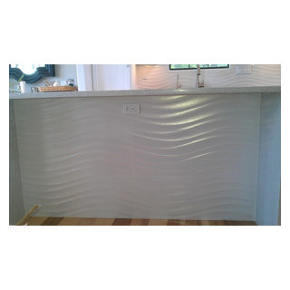 Kitchen Backsplash - Wave Panel Tile - Contemporary - Kitchen - Austin ...