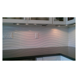 Kitchen Backsplash - Wave Panel Tile - Contemporary - Kitchen - Austin ...
