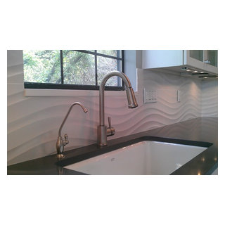 Kitchen Backsplash - Wave Panel Tile - Contemporary - Kitchen - Austin ...