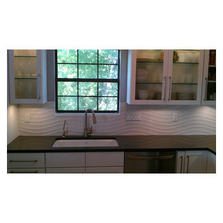 Kitchen Backsplash - Wave Panel Tile - Contemporary - Kitchen - Austin ...