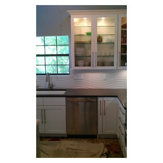 Kitchen Backsplash - Wave Panel Tile - Contemporary - Kitchen - Austin ...