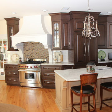 kitchen blending different shades of wood
