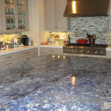 Kitchen: Blue Bahia Granite Island