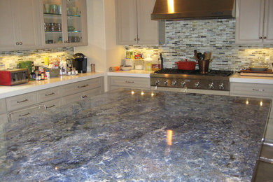 Kitchen: Blue Bahia Granite Island