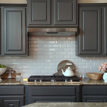 Kitchen Cabinets and Shiplap Walls in Kendall Charcoal