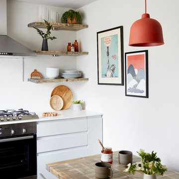 KITCHEN | Cool Greys, Warm Timber & Pops of Colour