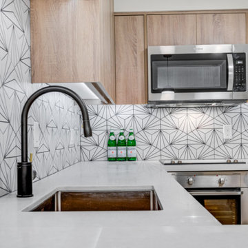 Kitchen counter and faucet