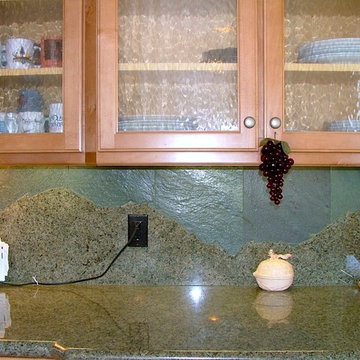 Kitchen counter backsplash granite and slate Mountains