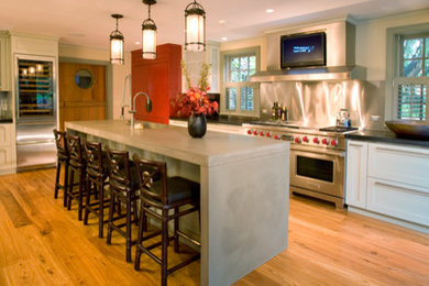 Kitchen - transitional gray floor kitchen idea in Philadelphia