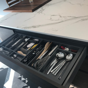 Kitchen cutlery storage.
