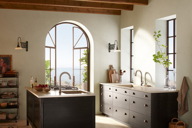 Example of a tuscan kitchen design in Denver