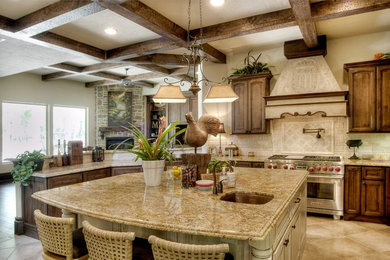 This is an example of a mediterranean kitchen in Houston.