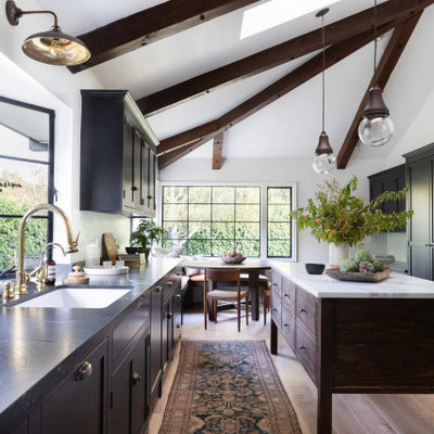 Example of a mid-sized minimalist kitchen design in Columbus