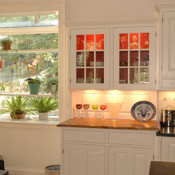 Kitchen Detail at plant window and china cabinet - Sea Captain's House