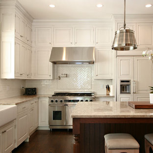 Tile Backsplash And White Cabinets Houzz