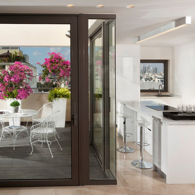 Kitchen - contemporary kitchen idea in Other with open cabinets