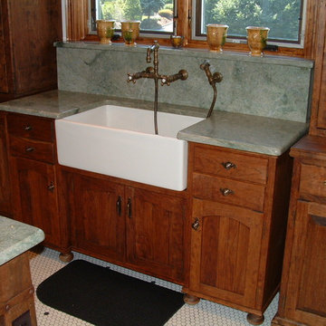 kitchen farm sink  cabinetry, custom built