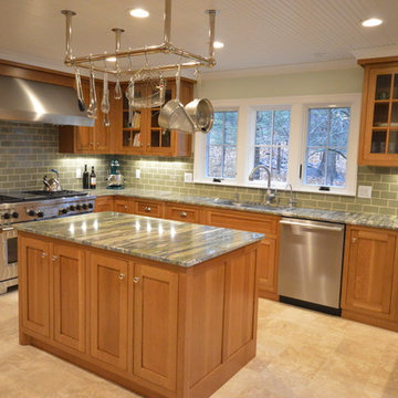 Kitchen features central island