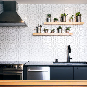 Kitchen Floating Shelves & Wet Bar