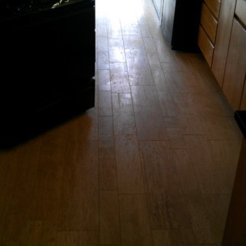 Kitchen Floor - Travetine Plank Tile