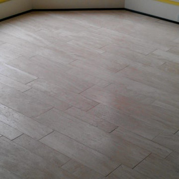 Kitchen Floor - Travetine Plank Tile