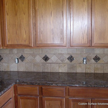 Kitchen - Granite Counter Noche Travertine Tile and Granite Tile