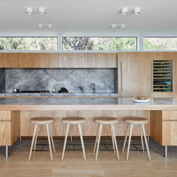 Kitchen in Sorrento with high mid century windows