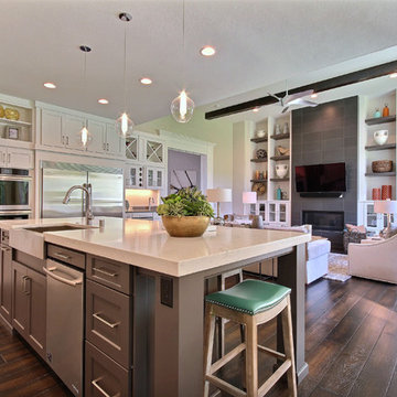Kitchen Island + Great Room - The Aerius - Two Story Modern American Craftsman