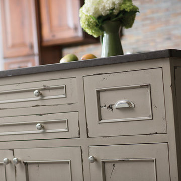 Kitchen Island with a Heritage Paint Artisan Cabinet Finsih from Dura Supreme Ca